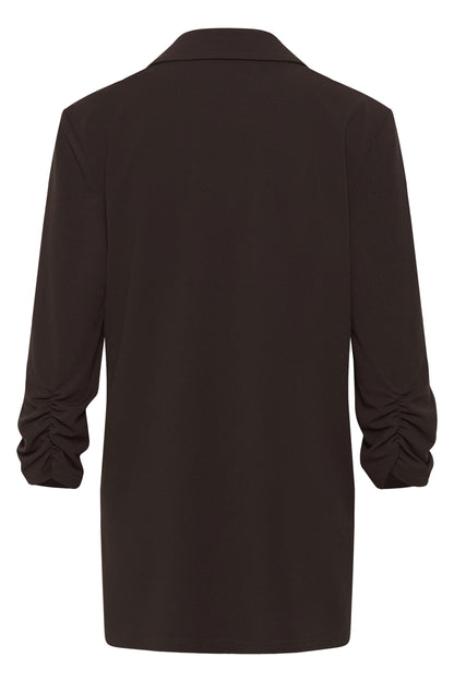 Kaffe KAphoebe – Mørkebrun blazer med 3/4-ermer