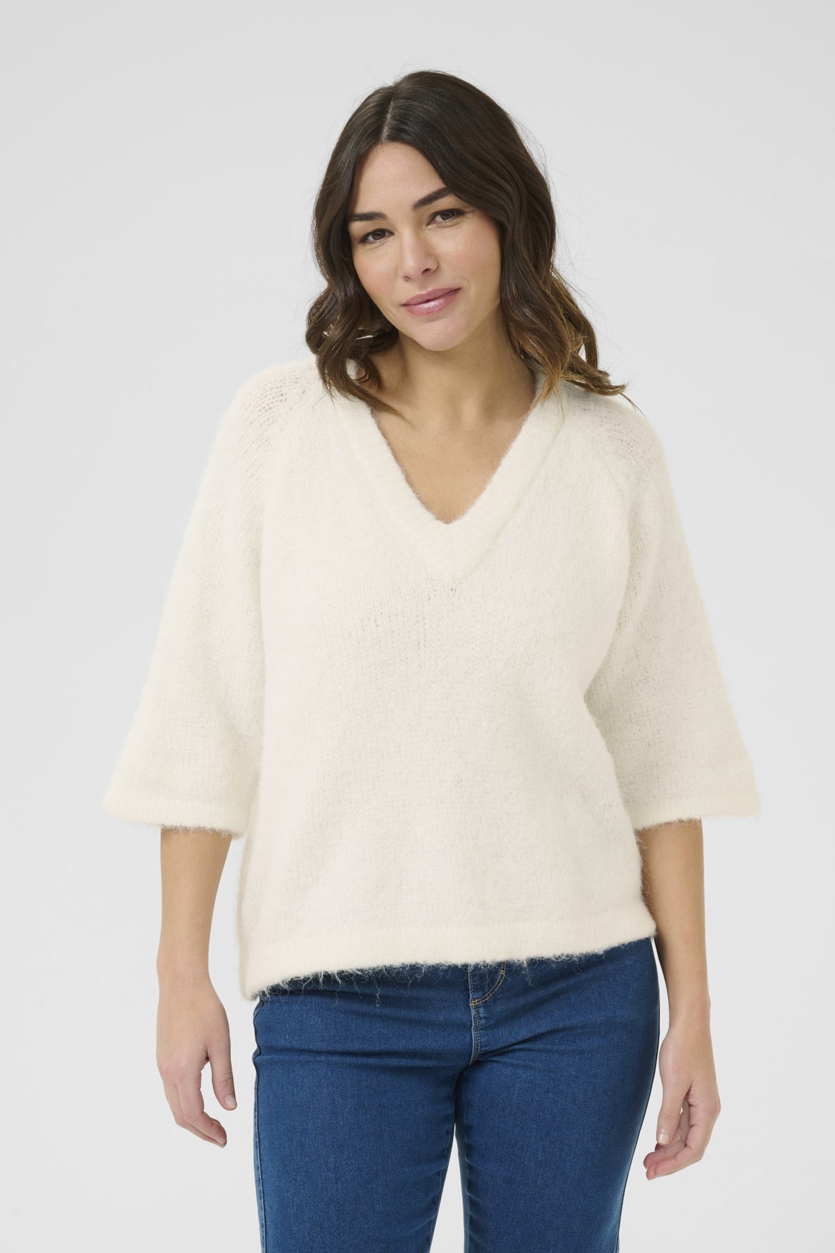 Kaffe Clothing KAemilie V-neck Pullover Chalk