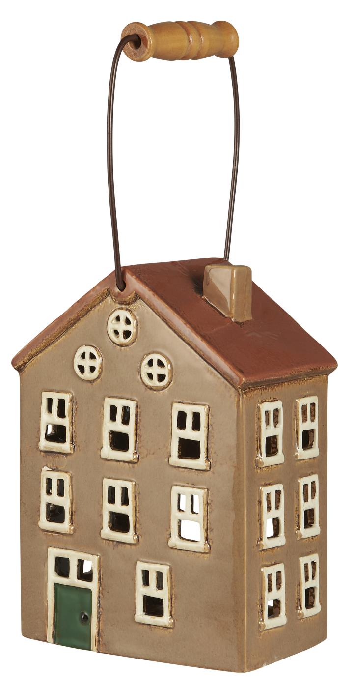 Ib Laursen Hus t/fyrfadslys Nyhavn m/træhank grøn dør