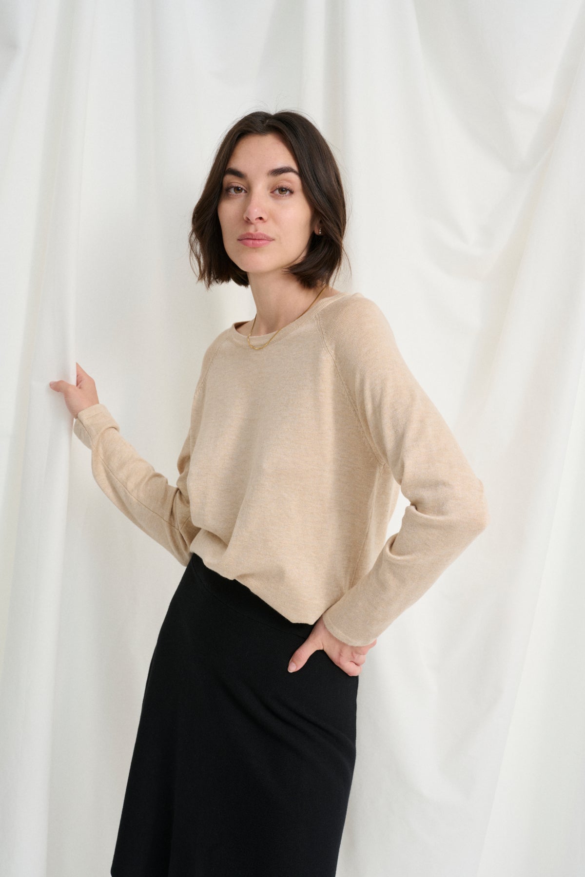 Culture CUannemarie Solid Jumper Warm Sand Melange