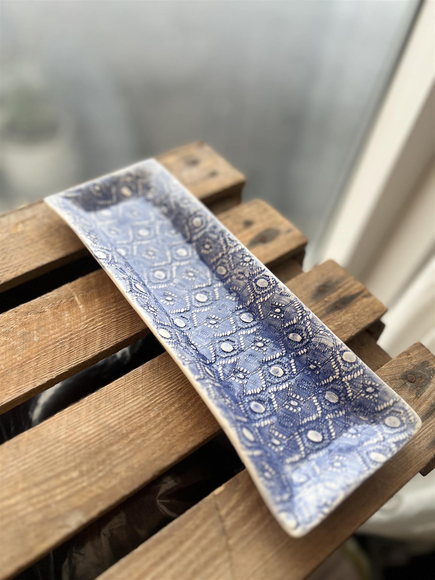 Wonki Ware Lang Skål Mørkeblå