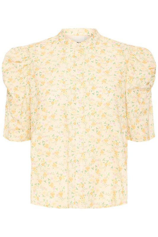 Ichi Ihxasdis Ms Blouse Buff Yellow Flowers