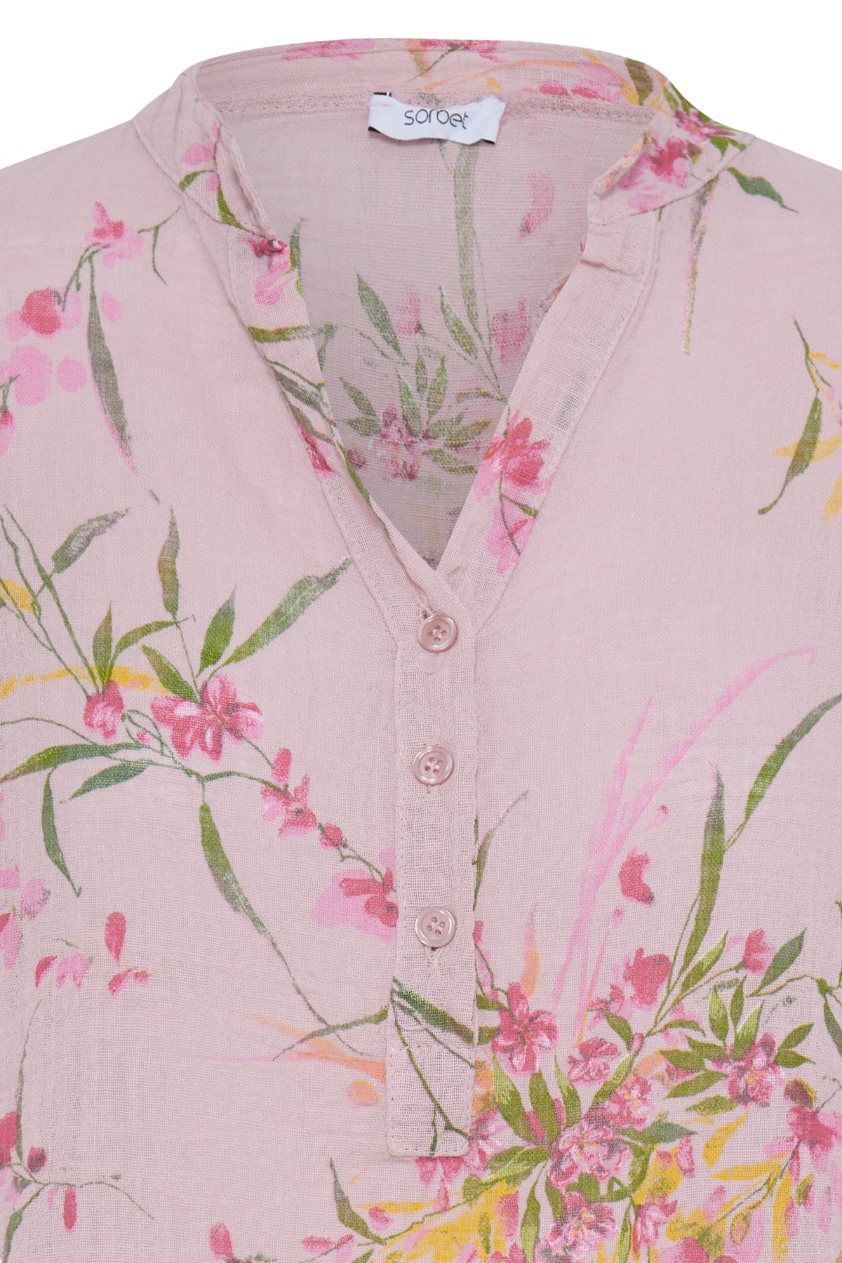 Sorbet SBalexa – Pudderrosa bluse med blomsterprint