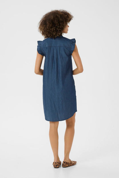 Culture CUaurelia Short Dress Dark Blue Wash