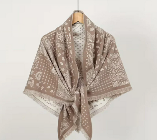 Skjerf Nepal Rag Beige/Hvit