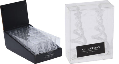 Juletre Spiral Henge/Stå Frost Hvit (2 stk i pakka)