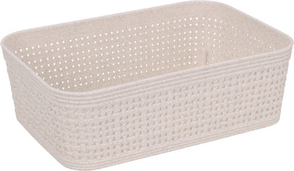 Kurv sand vevd design PP 19x13,5x6cm s/2