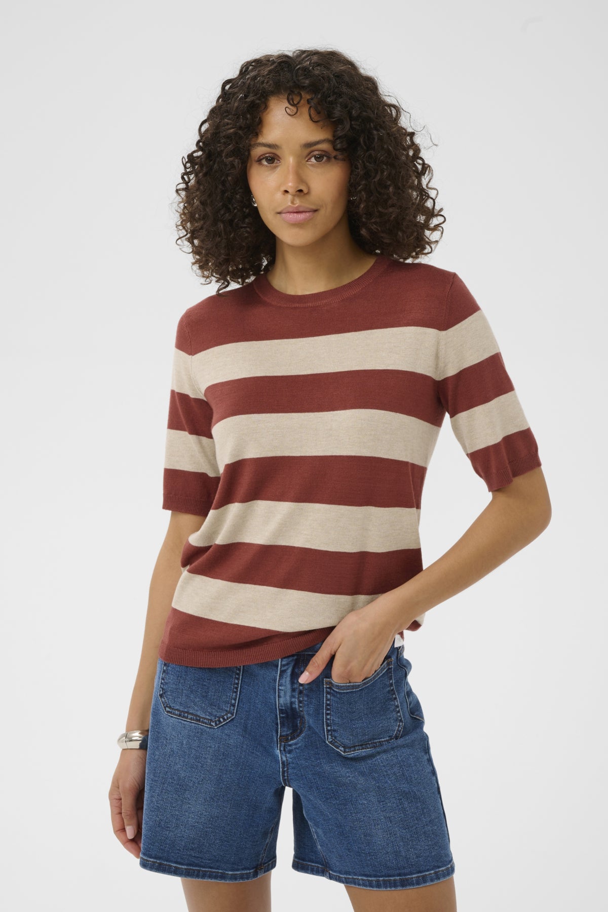 Kaffe Clothing KAlizza Striped Knit - Henna/Feather Melange