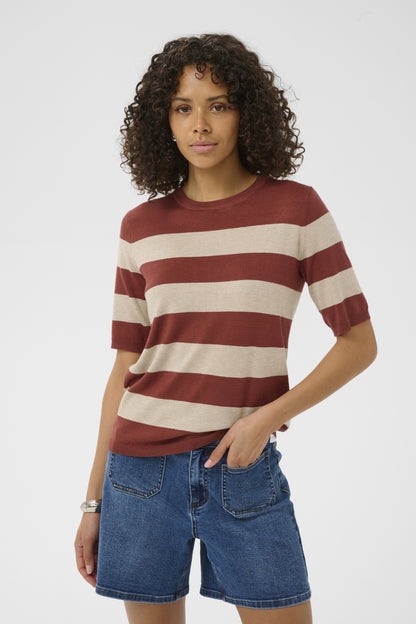 Kaffe Clothing KAlizza Striped Knit - Henna/Feather Melange