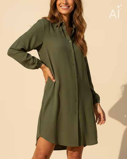 Skjortekjole Lilo Uni Army Green