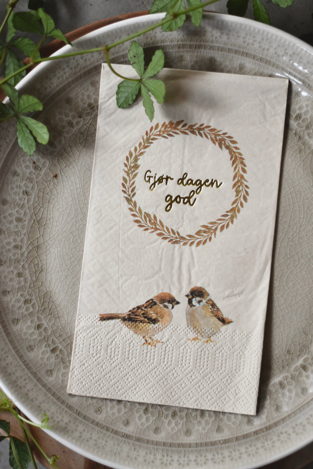 Trend Design Serviett buffet «Gjør dagen god» to fugler