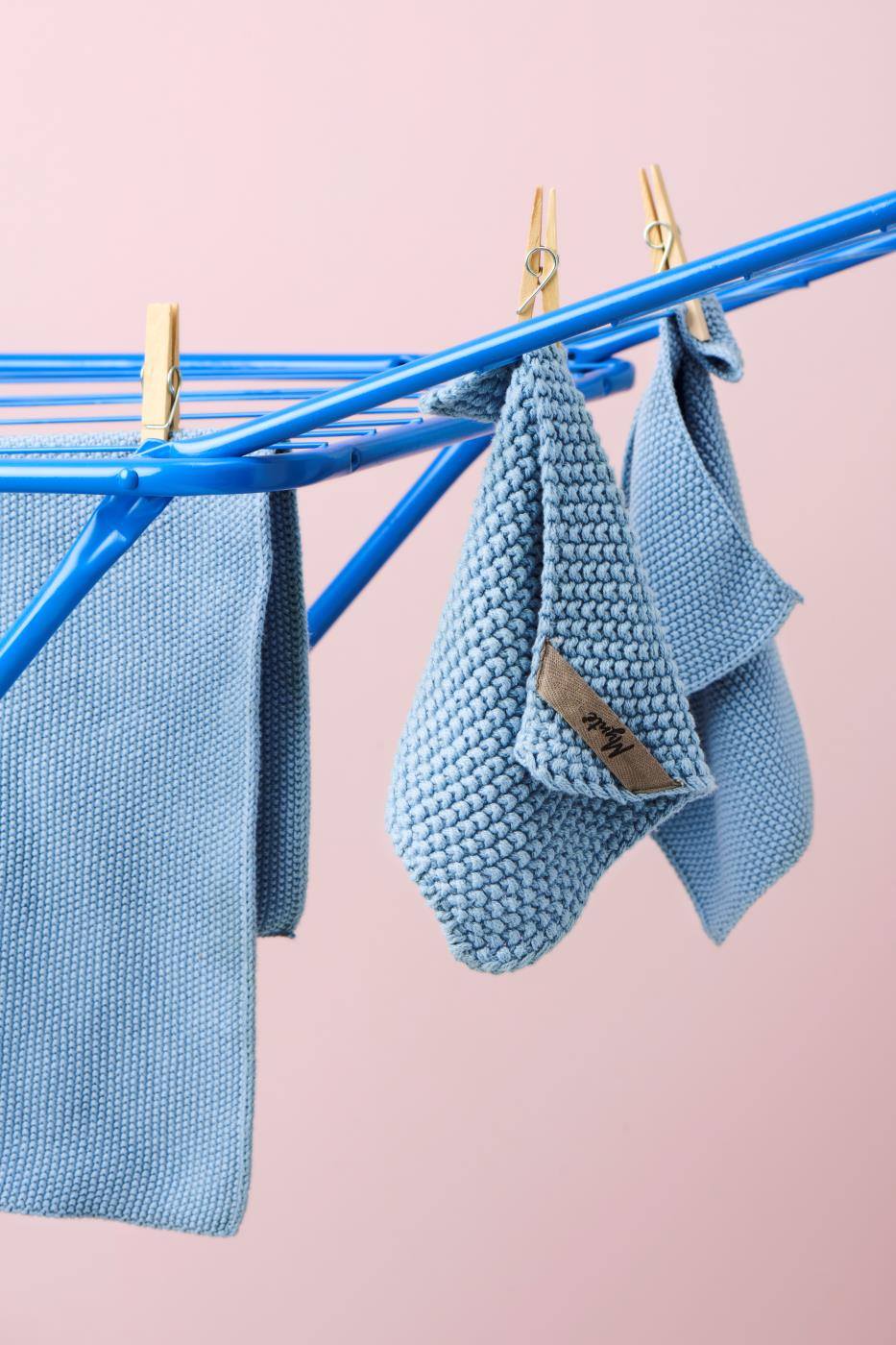 Ib Laursen Oppvaskklut Mynte Blue Bell strikket