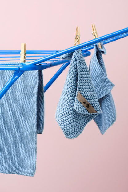 Ib Laursen Oppvaskklut Mynte Blue Bell strikket