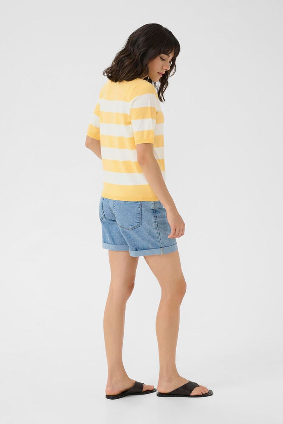 Kaffe Clothing KAlizza Straw/Chalk Wide Striped