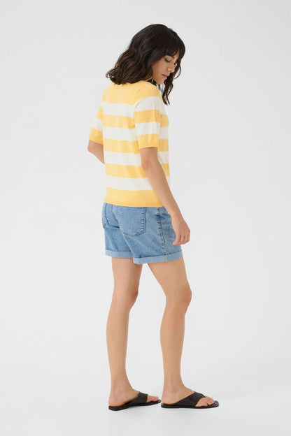 Kaffe Clothing KAlizza Straw/Chalk Wide Striped