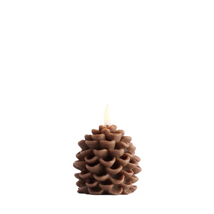 Uyuni LED candle Pine cone, Brown, Smooth, 7x7 cm