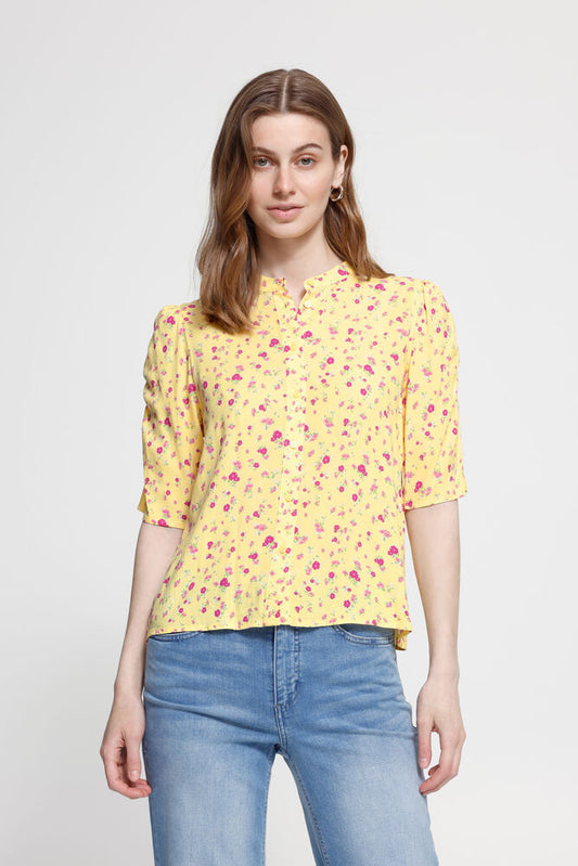 Ichi IHvera – Gul bluse med blomsterprint