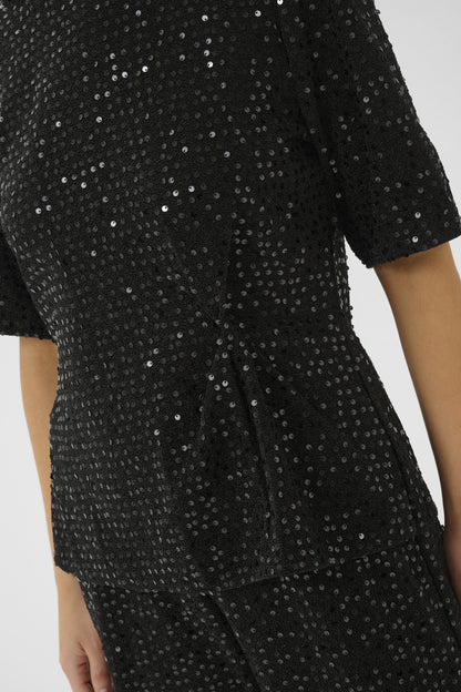 Culture CUtamera Sequin Blouse Black