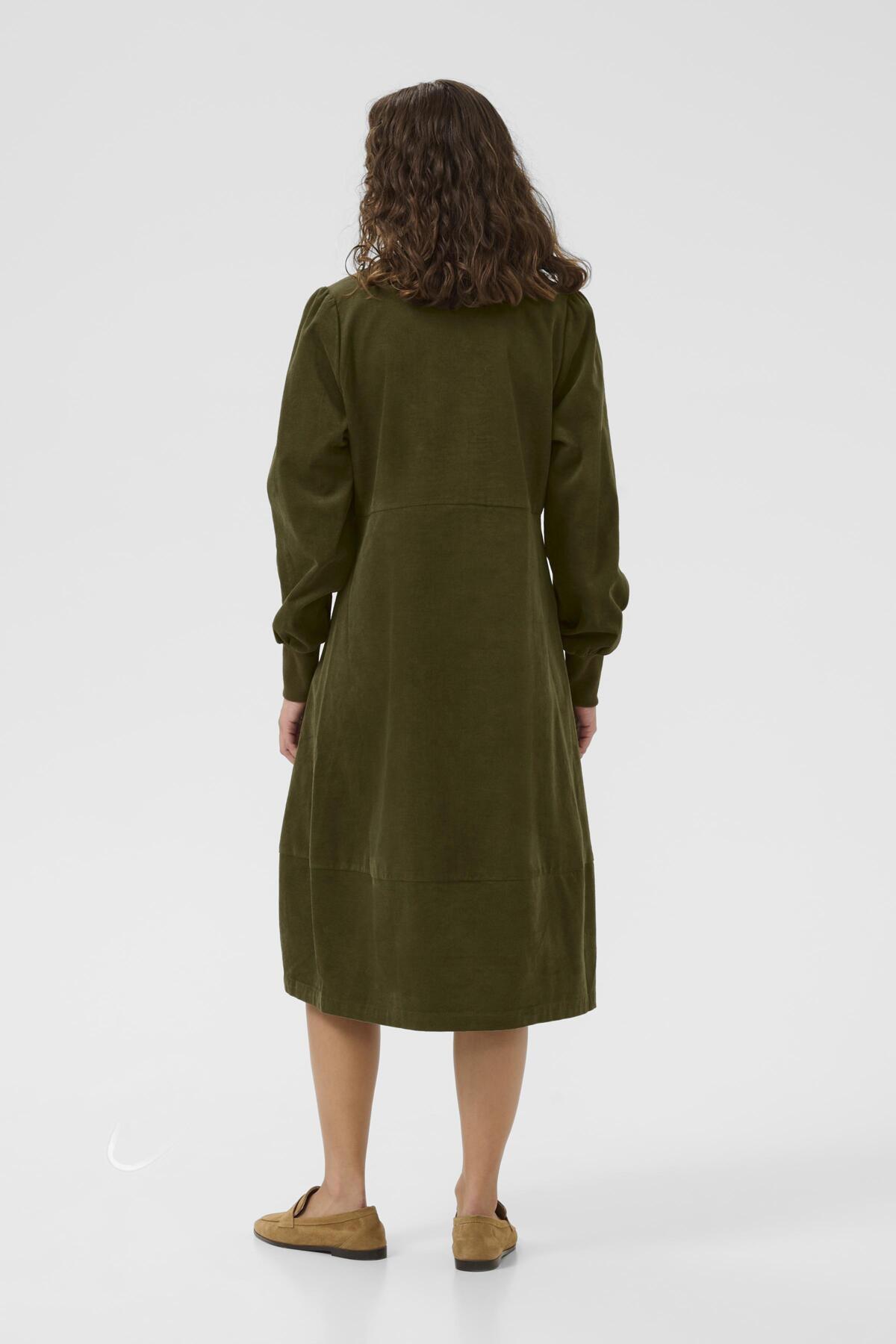 Culture CUrhaena LS Dress Burnt Olive Green