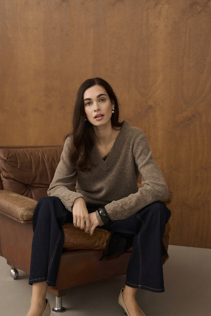 Culture CUmonia Vneck Pullover Falcon Melange
