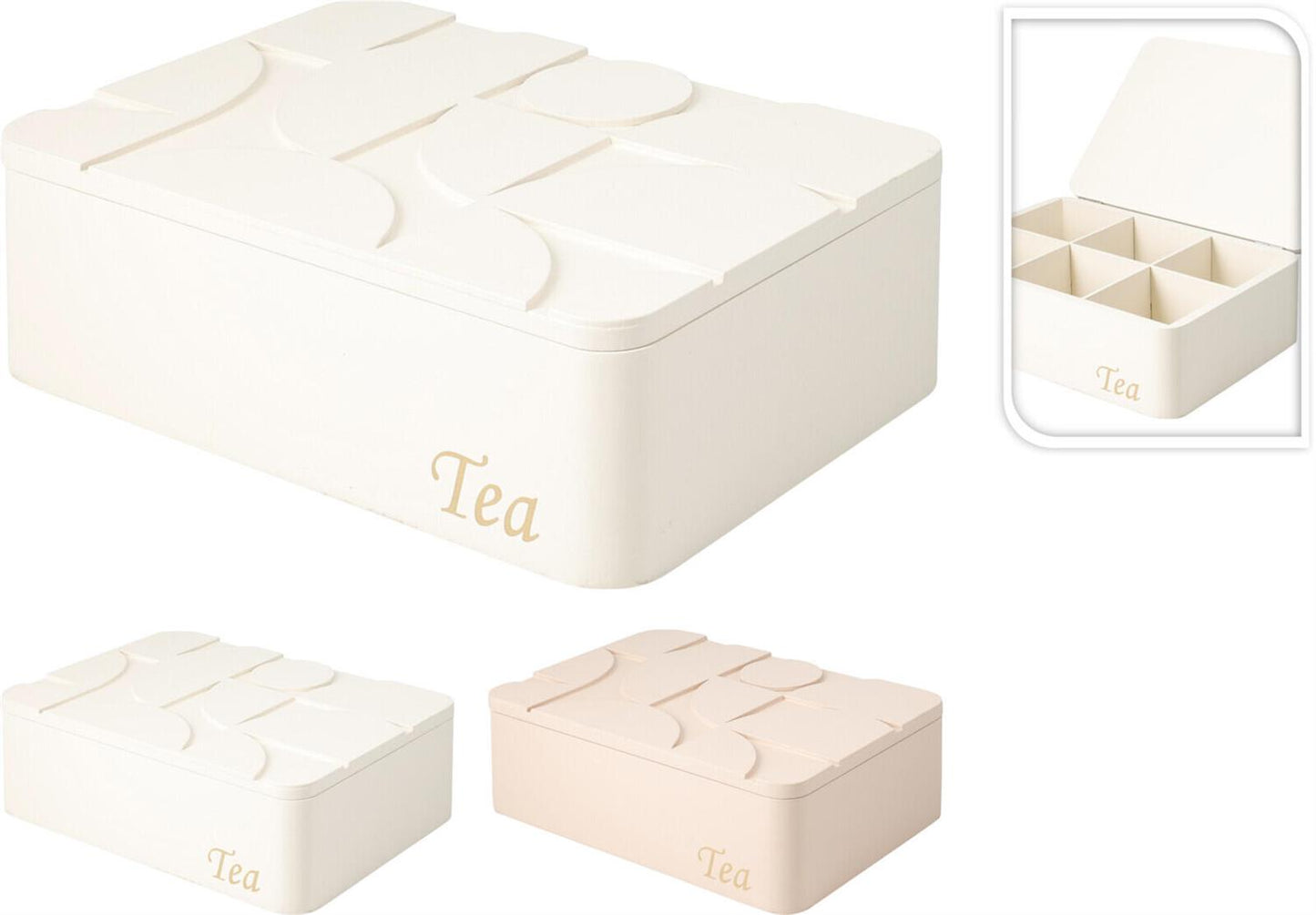 Teboks MDF 24x7,5x16,5cm 2ass Offwhite/terracotta