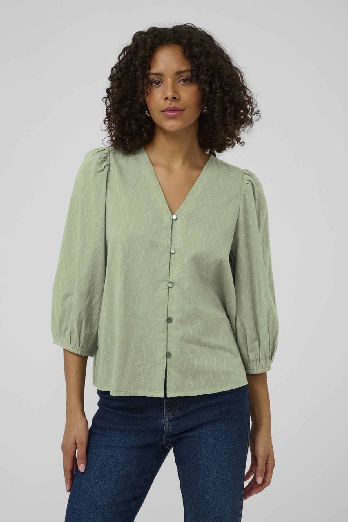 Kaffe Clothing KAgabriela V-neck Shirt Sea Spray