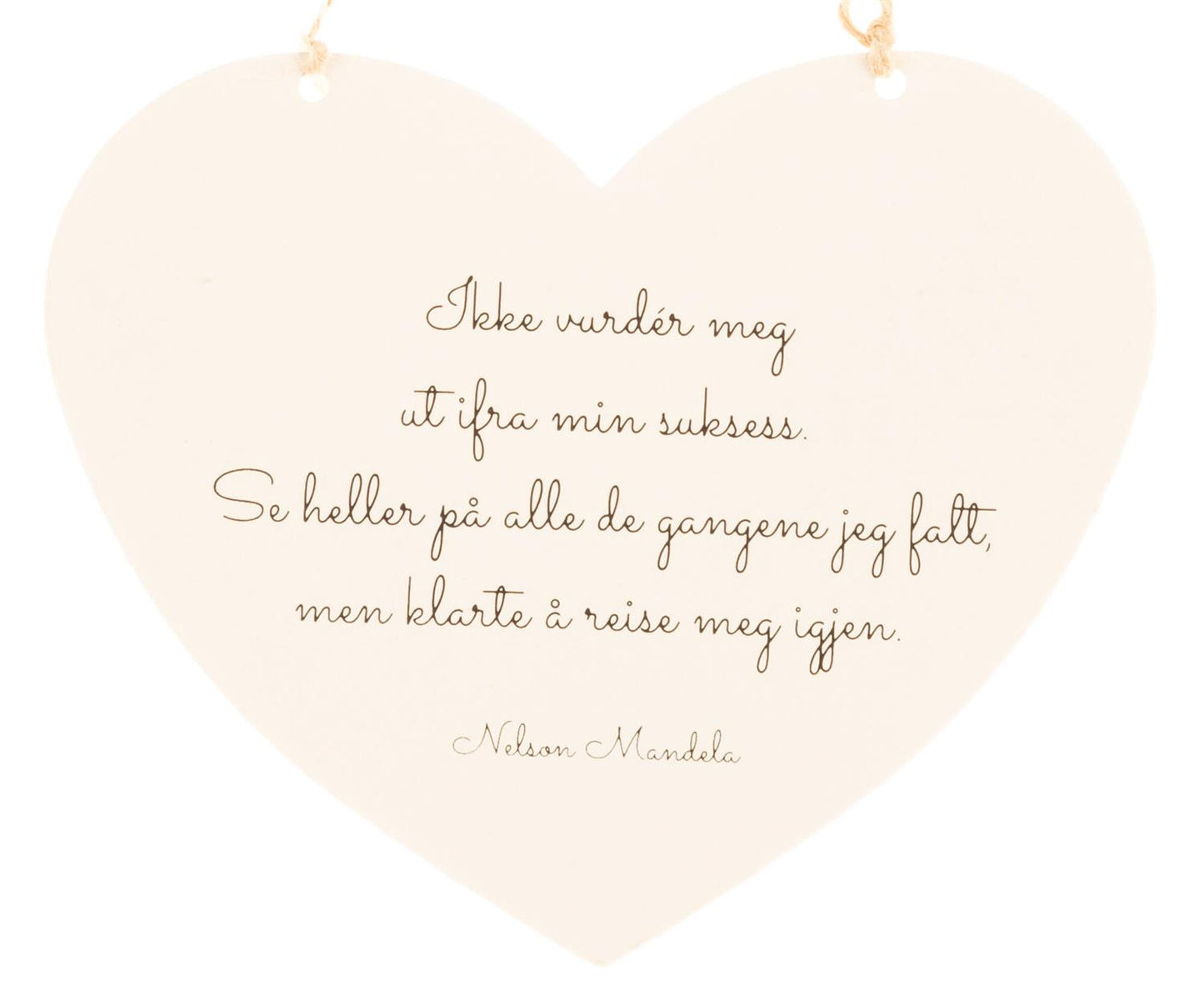 Skilt hjerte lite Ordtak 1 Mandela 13x11cm Metall