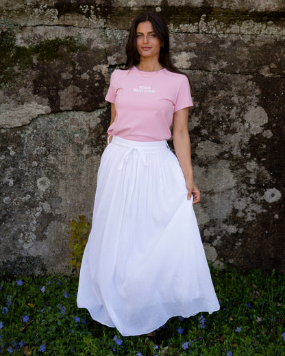 Floyd Dina Matcha – Rosa t-skjorte med stort print på ryggen