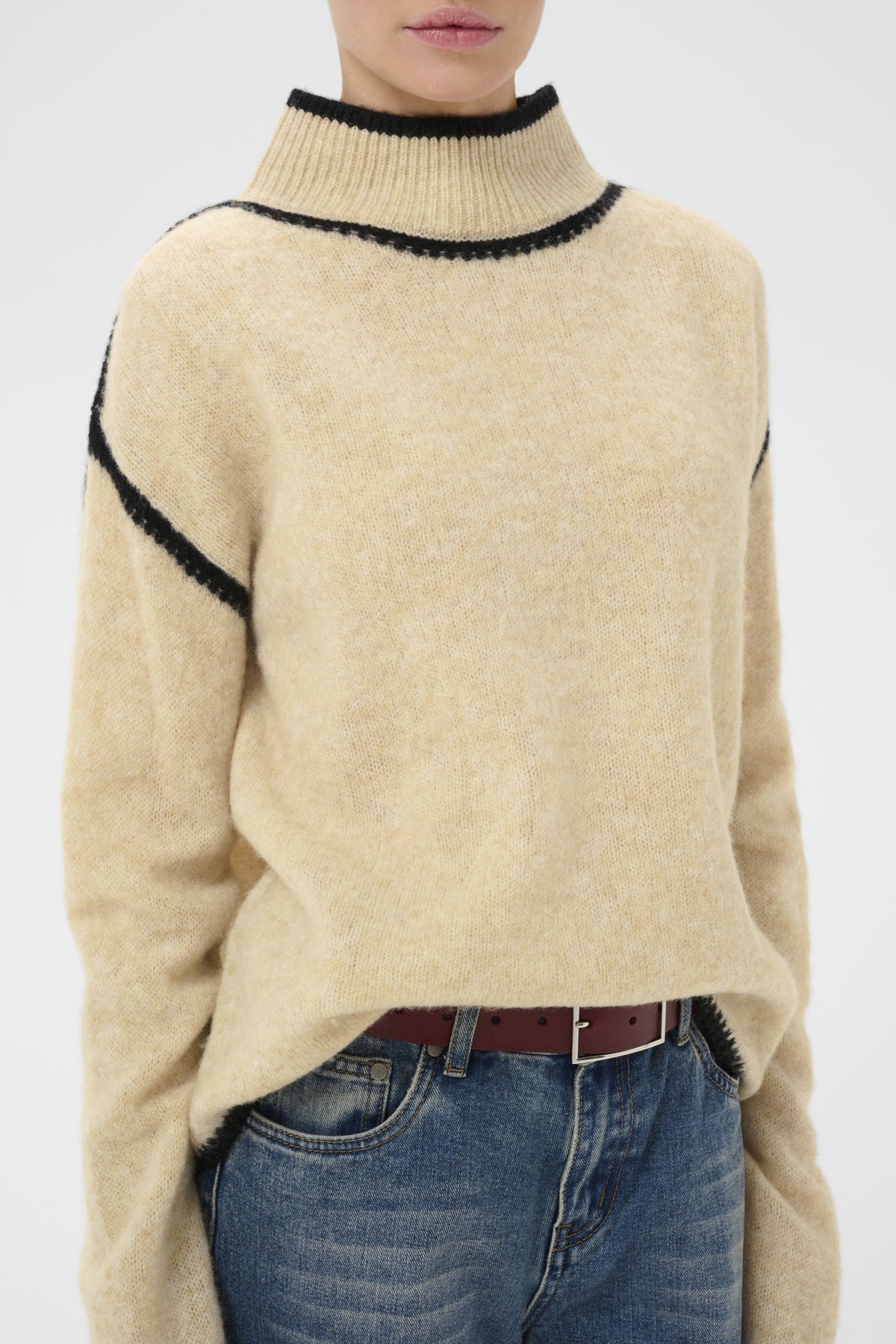 Culture CUjia Katrina Turtleneck Whitecap Melange