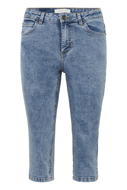 Kaffe Clothing KAvilma Capri Jeans Washed Blue Denim