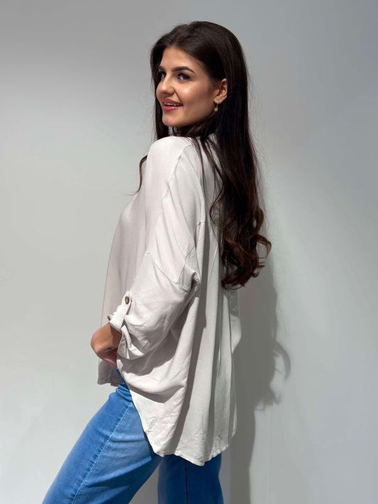 Pepper Onesize Viskosebluse Hvit