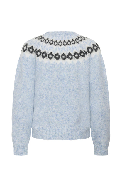 Kaffe KAberta Pullover Blue Melange/Grey/Chalk