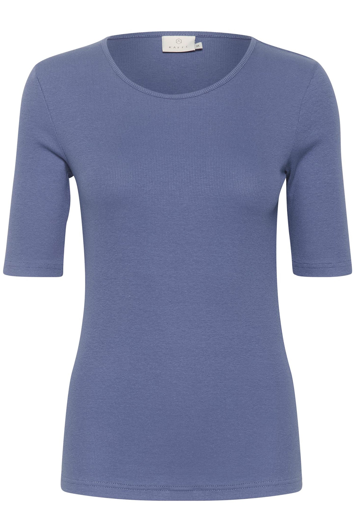 Kaffe Clothing KAcarna Rib T-Shirt Blue Indigo