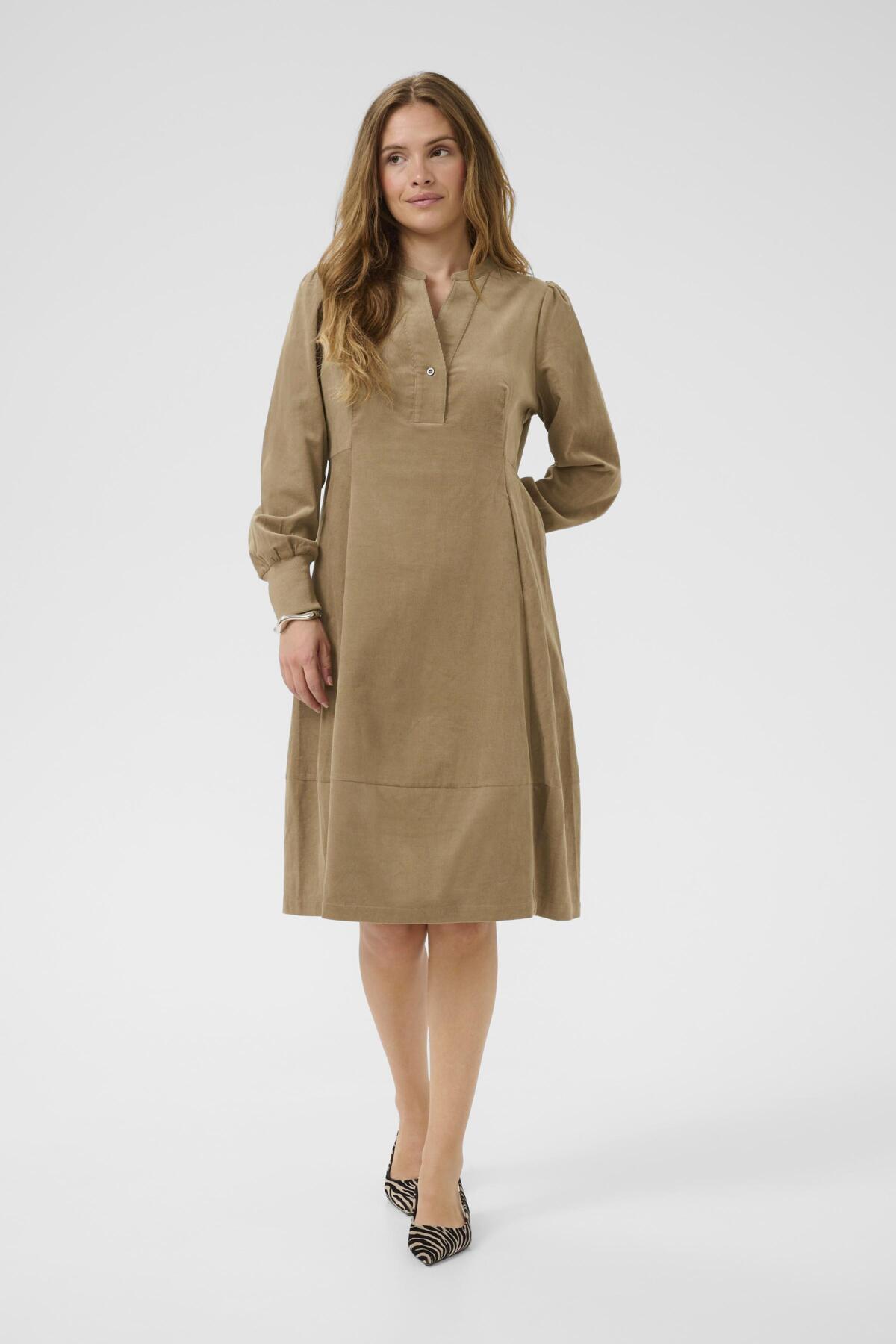 Culture CUrhaena LS Dress Timber Wolf Brown
