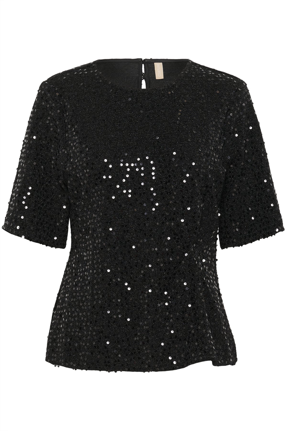 Culture CUtamera Sequin Blouse Black