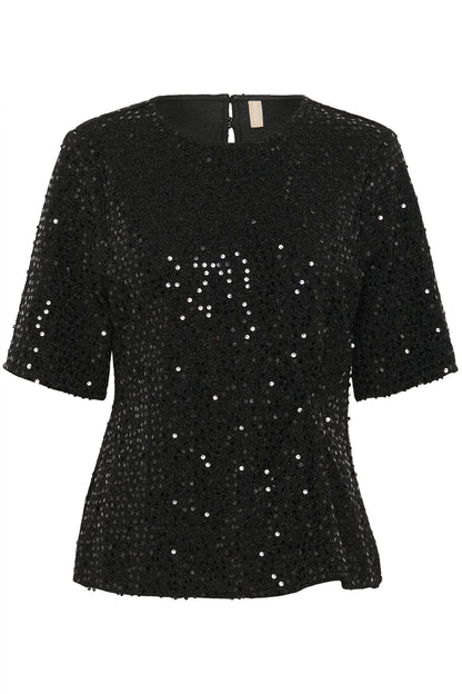 Culture CUtamera Sequin Blouse Black