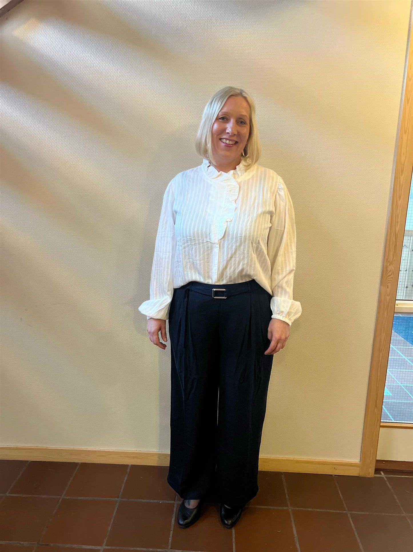 Kaffe Clothing KAsuma Frill Shirt Chalk