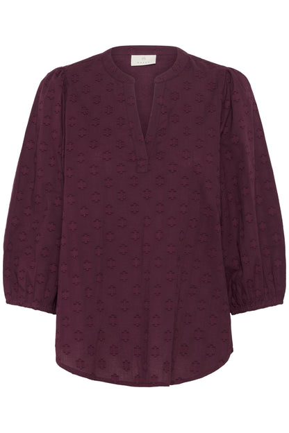 Kaffe Clothing KAenya Blouse 3/4 sleeve Windsor WIne