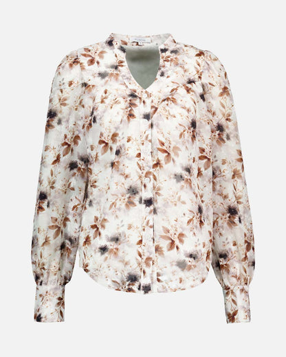 Floyd Olivia Umi – Offwhite bluse med blomsterprint