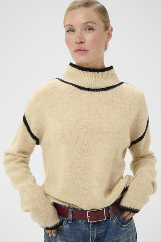 Culture CUjia Katrina Turtleneck Whitecap Melange