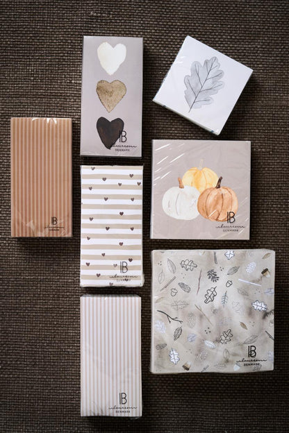 Ib Laursen Serviet 10x20 cm striper beige 16 stk/pk