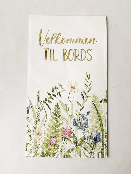 Serviett buffet eng “velkommen til bords”