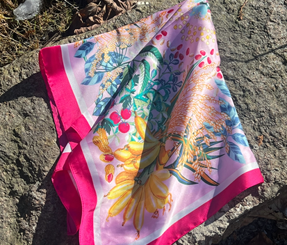 Silkeskjerf Bandanas - Summer Fruit Pink
