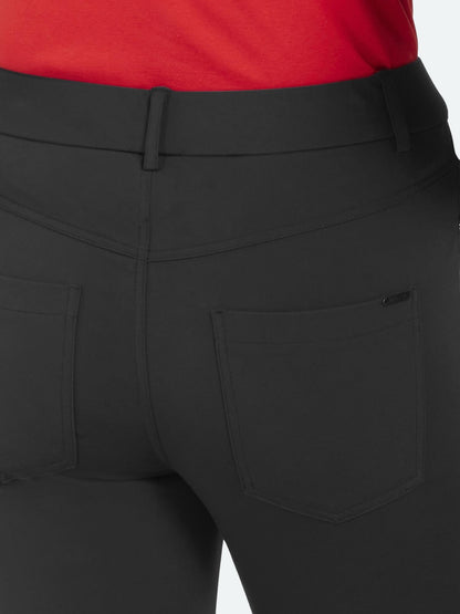 Brandtex Bukse M/Stretch og Strikk I Livet Sort
