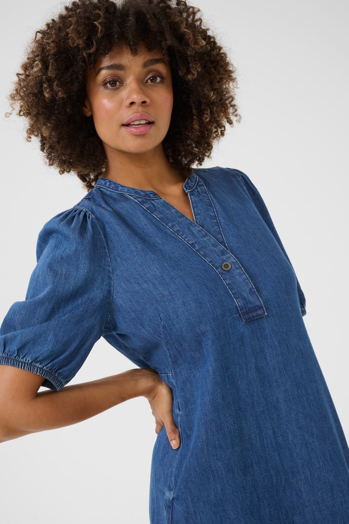 Culture CUberteline Arpa SS Dress Dark Blue Wash