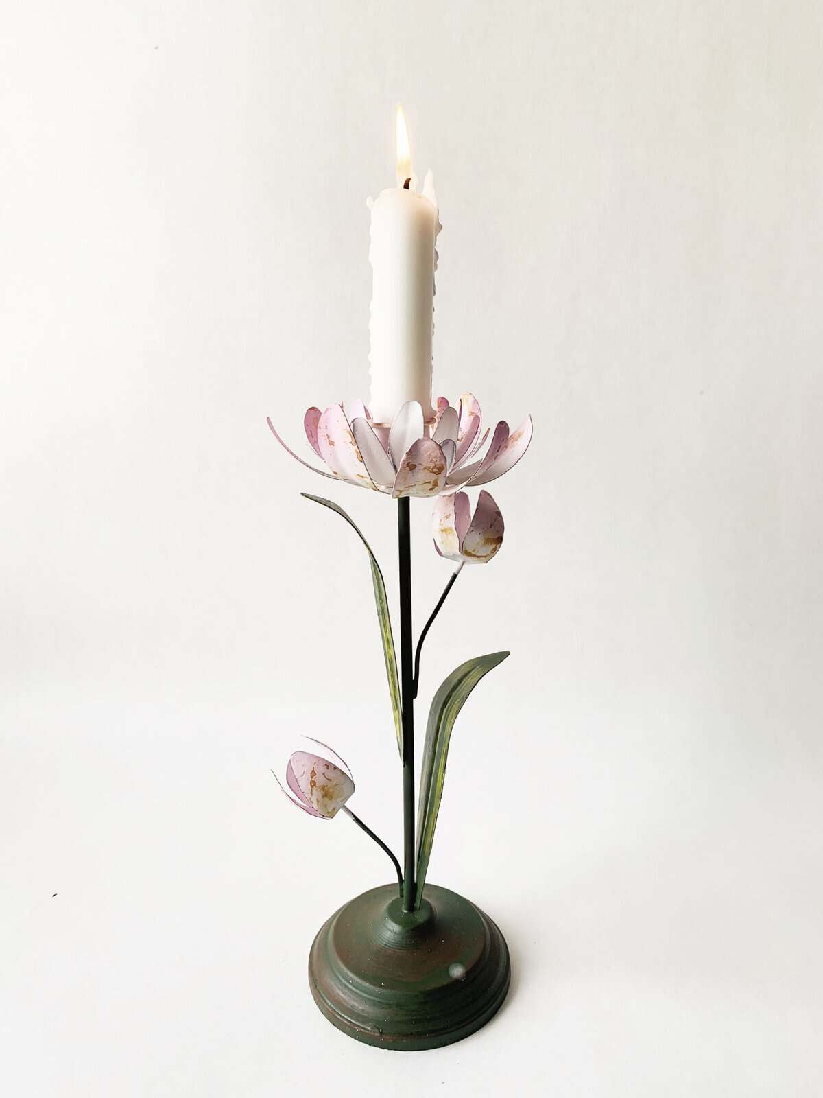Trend Design Lysestake metall tulipan h 26 cm rosa