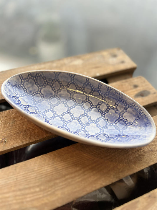 Wonki Ware Oval Skål Mørk Blå