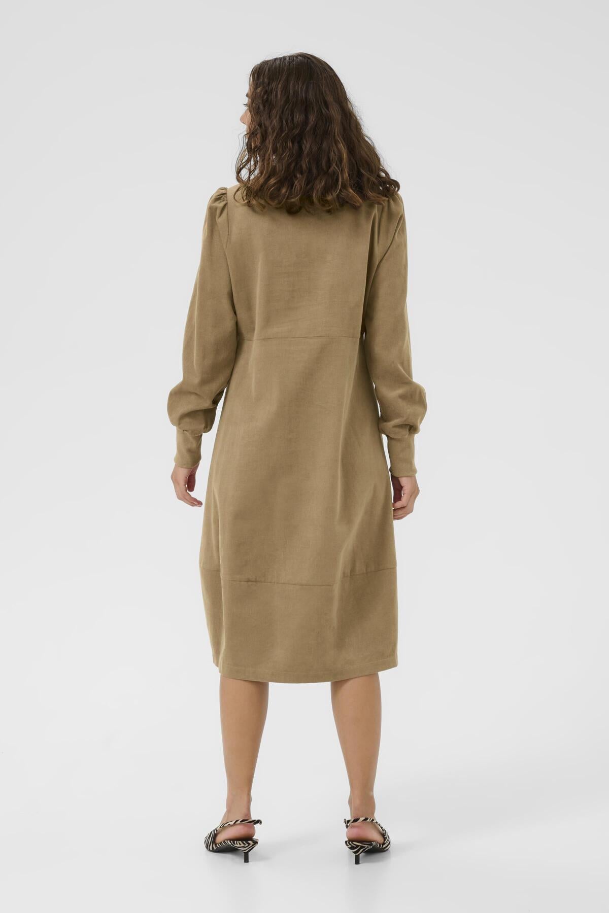 Culture CUrhaena LS Dress Timber Wolf Brown