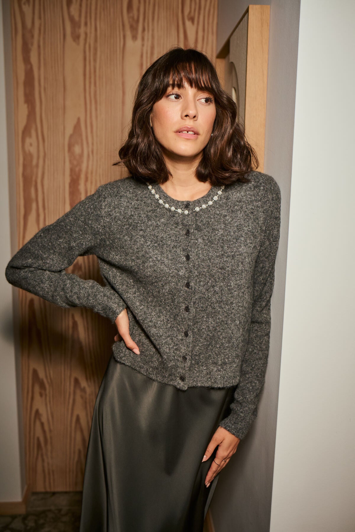 Kaffe Clothing KAroxy Cardigan Light Grey Melange