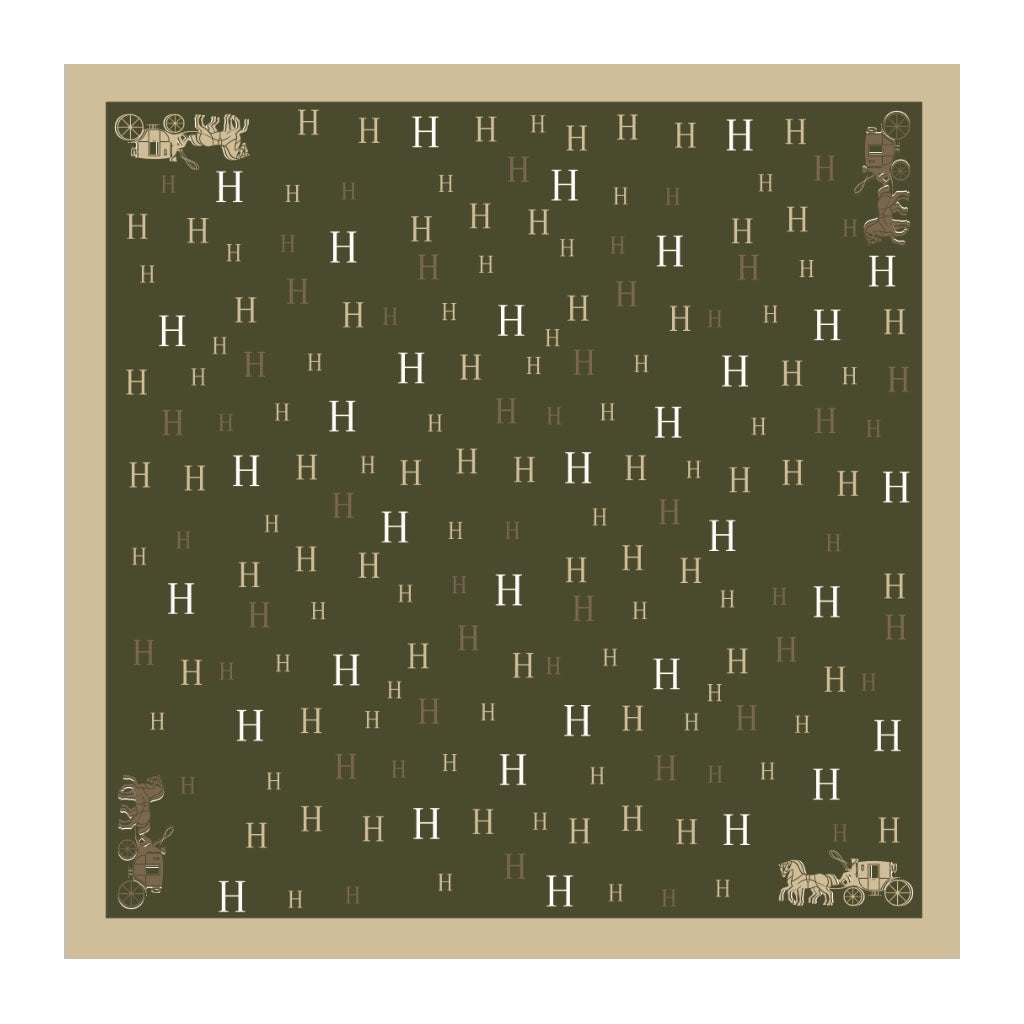 Silkeskjerf Bandanas - Armygrønn "H"